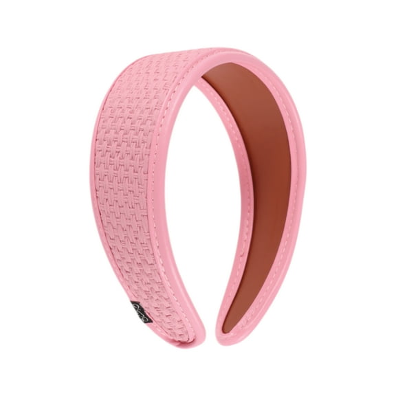 Unique Bargains 1 Pc Headband Grid Wide-brimmed Hair Accessories for Women Pink