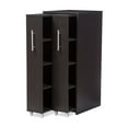 thumbnail image 5 of Baxton Studio Lindo Dark Brown Wood Bookcase with Two Pulled-out Doors Shelving Cabinet, 5 of 6