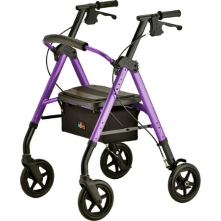 Rollator Star 8 DX Aluminum Rolling Walker Weight Capacity 350 lbs (Purple)