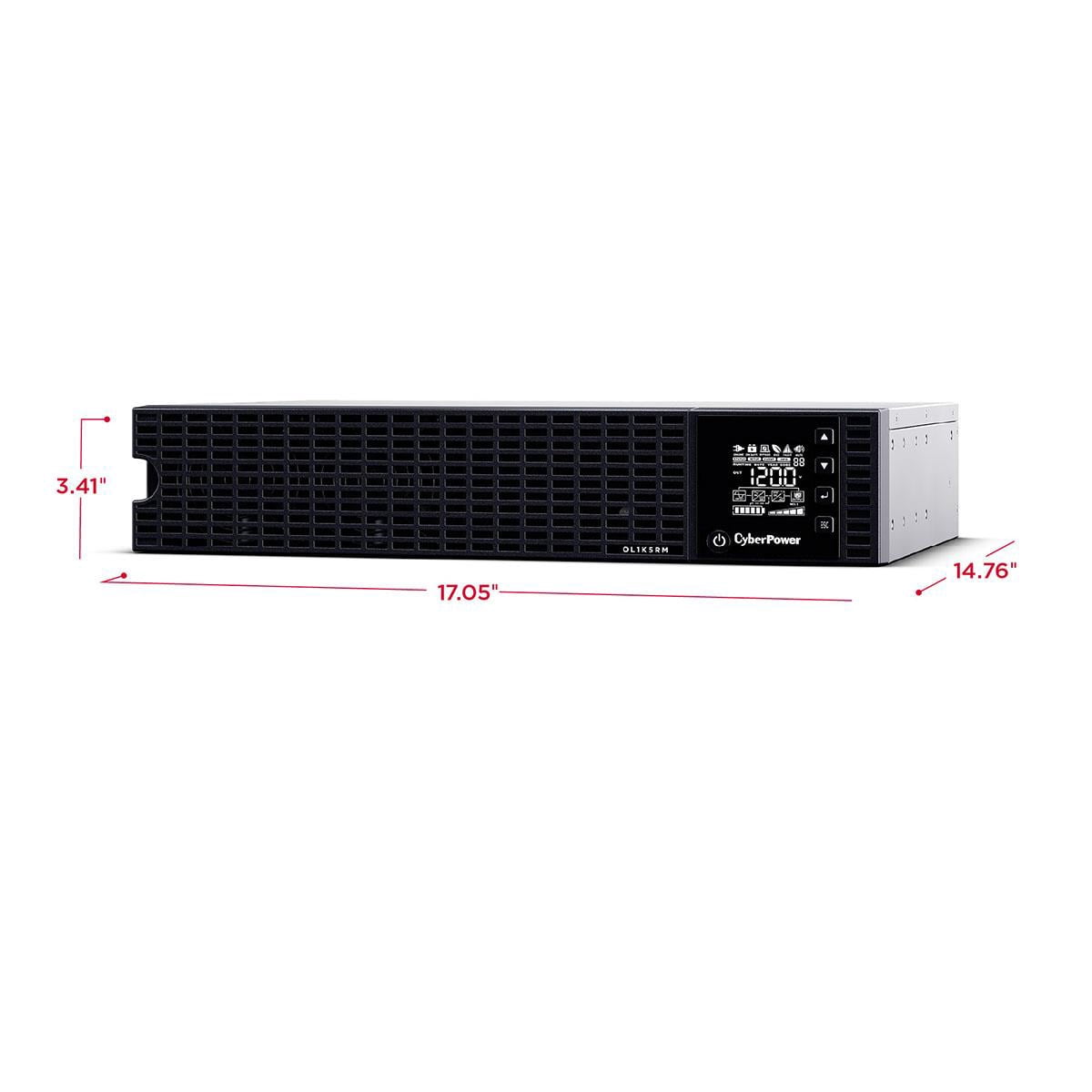 CyberPower OL1K5RM Online UPS System, Double-Conversion, 1500VA/1200W, 6 Outlets