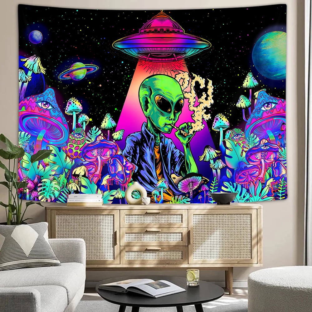 Cool Alien Tapestry Trippy Mushroom UFO Space Nigeria Ubuy