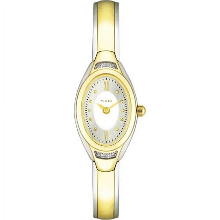 Timex Women's Diamond Accent 2-Tone Bangle Dress Watch