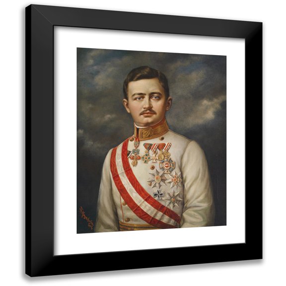 Theodor Mayerhofer 12x14 Black Modern Framed Museum Art Print Titled - Emperor Charles I of Austria (1917)