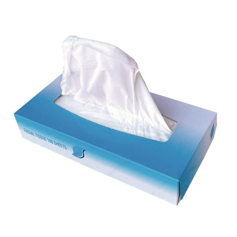 GEN Strong 2-Ply Facial Tissue, White, Flat Box, 100 Sheets