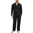 thumbnail image 3 of GIRUNS Men's Pajamas Set Soft Sleepwear Button Down Long Sleeve and Long Pants with Pocket Loungewear Sets Black 2XL, 3 of 7