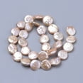 thumbnail image 2 of 1Strand Natural Baroque Pearl Keshi Pearl Beads Strands Cultured Freshwater Pearl Flat Round PeachPuff 15~18x13~14x4~5mm Hole: 0.5mm about 28~30pcs/strand 15.5 inch, 2 of 2