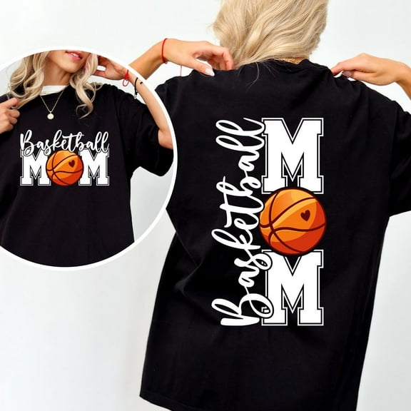 Sam Soft Basketball Mom Shirt, Mother's Day Gift, Sports Mom Gift, Match Day Tee, Basket Mother, Front and Back Basketball Mom PrintFull Size S-5XL