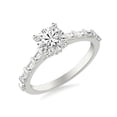 thumbnail image 2 of Silvago Jewelry 1.38 Ct Round Cut Engagement Rings – Lab Moissanite with Accent Detailing – 14K White Gold Plated Solitaire Setting – Bridal Gift for Weddings and Anniversaries, 2 of 3