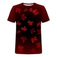 thumbnail image 5 of Fewfanhot Women's Canada Day Maple Leaf Print T-Shirt, Crew Neck Patriotic Short Sleeve Tee, Casual Summer Loose Fit Top, S-3XL, 5 of 5