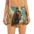 thumbnail image 2 of Yiaed Western Desert Cactus Bald Eagle Print Women's Running Shorts with Liner 3 Zipper Pockets Elastic Workout Athletic Gym Yoga Shorts-X-Large, 2 of 7