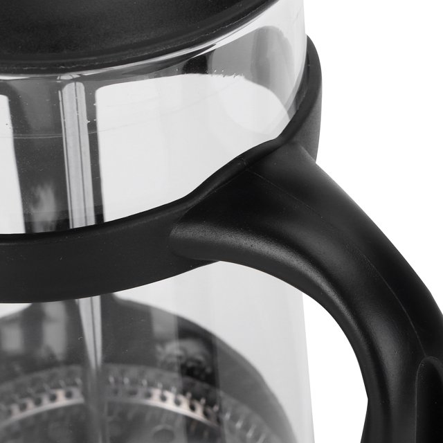 Filter Coffee Pot, High Borosilicate Glass Durable Household Coffee Press Bottle Stainless Steel Filter Transparent with Handle for Home for Office 600ml
