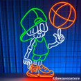 thumbnail image 2 of Glowneon Cute Skeleton Basketball Neon Sign, Basketball Skull Led Sign, Basketball Shop Decor, 2 of 4