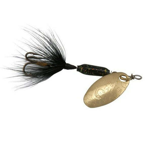 Yakima Bait Worden's Original Single Hook Rooster Tail, Inline Spinnerbait Fishing Lure, Glitter Black, 1/24 oz.