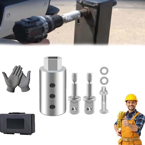 Stainless Steel Trailer Jack Electric Drill Adapter, Trailer Jack Drill Adapter, Labor Saving Power Attachment, Heavy Duty 1/2" to 1" Stainless Steel (1pc)
