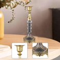 thumbnail image 6 of CoudarTitie Candlestick Holder Candle Stand Candleholder Metal and Glass Modern Retro Design Gold, 6 of 9