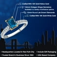 thumbnail image 2 of Gem Stone King 10K Two Tone Gold London Blue Topaz and Lab Grown Diamond Engagement Ring for Women | 1.32 Cttw | Emerald Cut 7X5MM | Gemstone November Birthstone | Size 7, 2 of 6