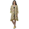 thumbnail image 2 of Moomaya Moss Georgette Printed Shrug Beach Cloth 3/4 Sleeve Cardigans For Women, 2 of 6