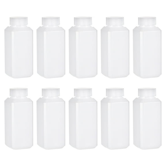Plastic Lab Chemical Reagent Bottle, 120ml/ 4oz Wide Mouth Sample Sealing Liquid/Solid Storage Bottles, White 10 pcs