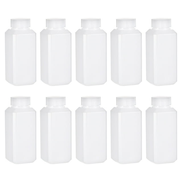 Unique Bargains Plastic Lab Chemical Reagent Bottle, 120ml/ 4oz Wide Mouth Sample Sealing Liquid/Solid Storage Bottles, White 10 pcs