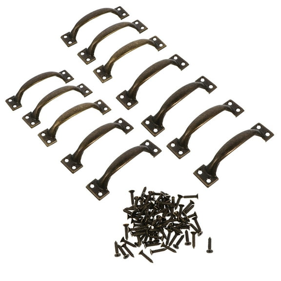 Raindrops Retro Style Pull Handle Dark Brown Bronze 4 Inches Vintage Cabinet Handles 12Pcs for Furniture Upgrade