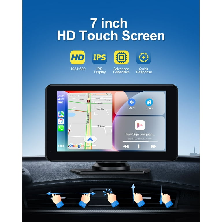 Universal Wireless CarPlay & Android Auto Display - LAMTTO 