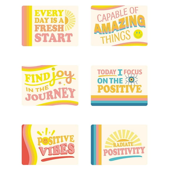 3 1/2" x 2 1/2" Bulk 48 Pieces Positive Vibes Note Cards Assortment