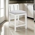 thumbnail image 6 of Ham 25 Inch Counter Height Chair Set of 2- Cream Fabric- White Wood Finish, 6 of 6