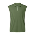 thumbnail image 6 of Workout Tank Tops Men Lightweight Breathable Quarter Zip Collared Sleeveless Polo Shirt Athletic Running Gym Tanks, 6 of 6