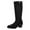 Black, variant on Aihuaihua Knee High Boots Women Leather Elastic Boots Low Heel Square Toe Fall Long Tall Boots for Women