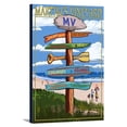 thumbnail image 1 of Martha's Vineyard, Massachusetts - Destinations Sign - Lantern Press Artwork (12x18 Gallery Wrapped Stretched Canvas), 1 of 8