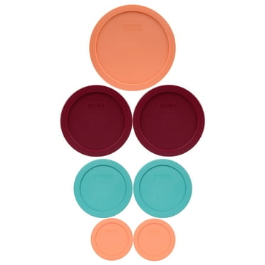Pyrex Replacement Lids Set - 9-Pack Plastic Lids For 1,2,3,4,6 Cup Glass Bowls (Assorted Colors)
