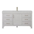 thumbnail image 2 of Leon 60" Single Bathroom Vanity in Washed White w/Lightning White top & Mirror, 2 of 17