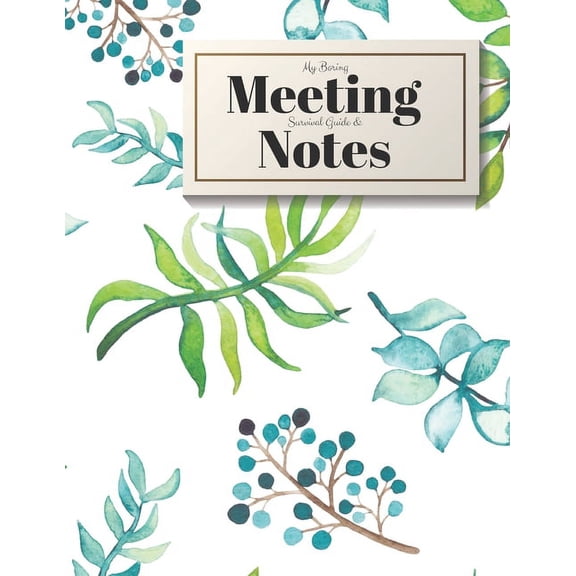My Boring Meeting Survival Guide and Notes : 8.5x11 Meeting Notebook and Puzzle Book (Paperback)