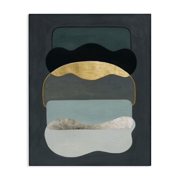 Stupell Industries Mid-Century Dark Layered Shapes Canvas Art, 30 x 40, by Grace Popp