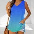 thumbnail image 4 of Women Pullover Tank Tops Lightweight Stretch V-neck Sleeveless Gradient Color Lounge Loose Summer Relaxed Blouse Fitted Cool Wide Strap Trendy Camisole, 4 of 7