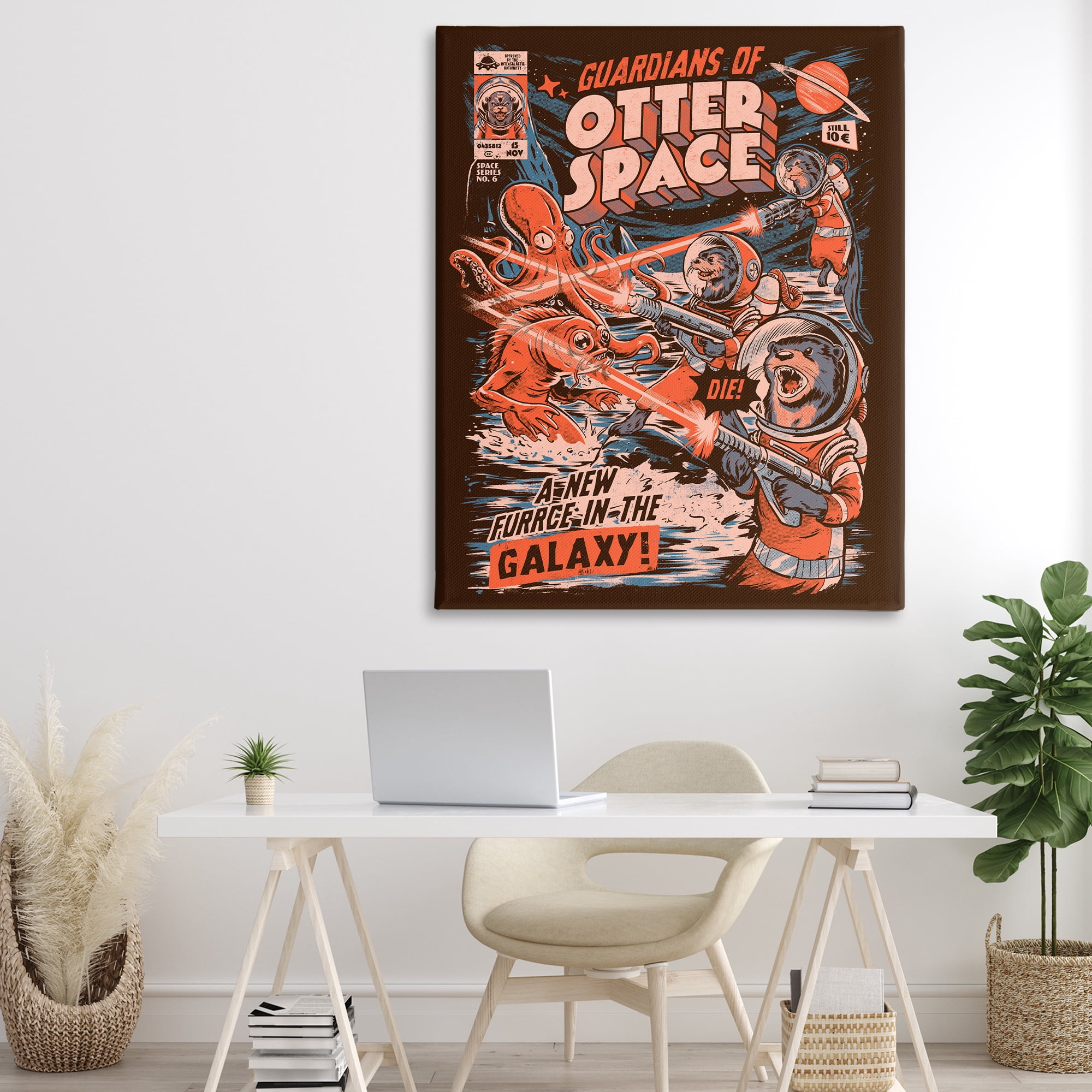 Stupell Industries Guardians Of Otter Space Retro Canvas Wall Art, design by EduEly Designs