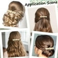 thumbnail image 6 of 1 Box 3Pcs Flower Opal Hair Clip 2.64 Inch Vintage Alloy Cat Eye Hair Barrettes French Hairpin Decorative Hair Accessories for Women Thick Fine Hair Prom Valentines Birthday Engagement Gift PeachPuff, 6 of 6