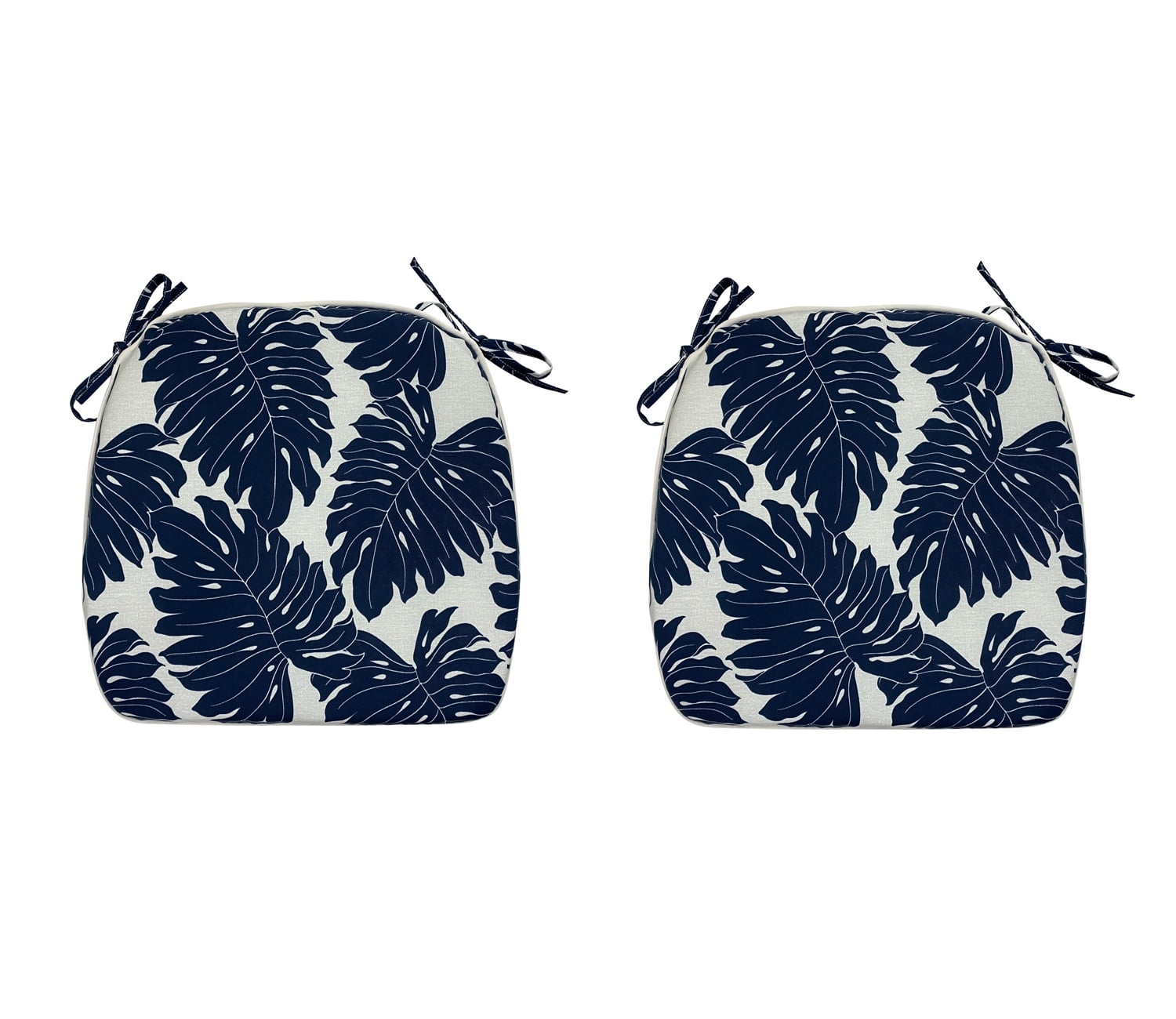 FBTS Prime 16x17 inch AllWeather Blue Leaves Outdoor Seat Pads, Pack