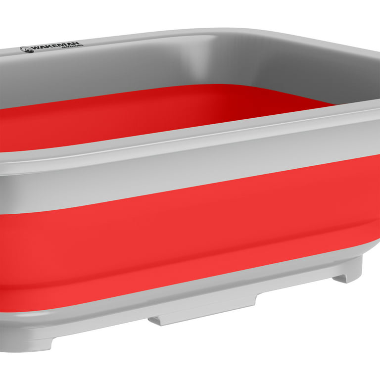 Collapsible Multiuse Wash Bin- Portable Wash Basin/Dish Tub/Ice Bucket with  10 L Capacity for Camping, Tailgating, More by Wakeman Outdoors 