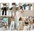 thumbnail image 7 of PUWEI Women's Summer Two Piece Outfits Casual Short Sleeve Pullover and Cropped Wide Leg Pants Lounge Sets, 7 of 7