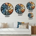 thumbnail image 4 of Designart "Fluid Movements Blue Orange Expression" Abstract Shapes Oversized Wall Clock, 4 of 6