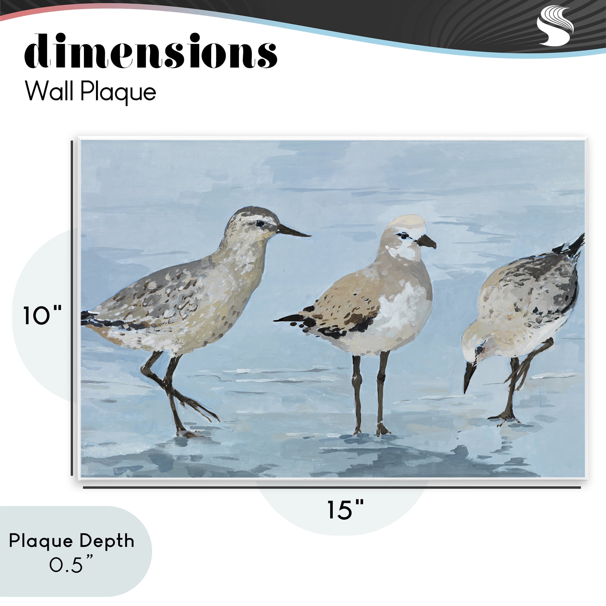 Stupell Industries Sandpipers Beach Coastal Scene Wall Plaque Art, design by Lorenzo Collective
