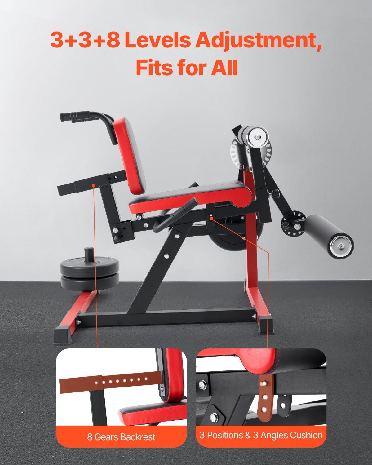 Seated Leg Extension & Curl Machine with Rotary Feature, Adjustable Heavy Duty Thigh Workout Bench for Home Gym, 550 LBS Capacity, Lower Body Trainer