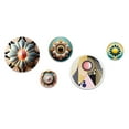 thumbnail image 2 of Designart "Abstract Art Noveau Flower II" Religious Landscape Metal Wall Art Set of 5 Piece, 2 of 5