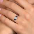 thumbnail image 4 of Gem Stone King 925 Sterling Silver DEF Lab Grown Diamond and Blue Sapphire Engagement Ring for Women | 1.14 Cttw | Oval 7X5MM | Gemstone April Birthstone | Size 7, 4 of 6