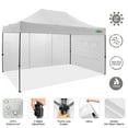 thumbnail image 4 of COBIZI 10x15ft Pop up Canopy, Easy up Heavy Duty Canopy Tent with 4 Removable Sidewalls,White, 4 of 6