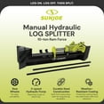thumbnail image 3 of Sun Joe Hydraulic Steel Beam Log Splitter, 10 Ton Capacity Firewood Tool, Green, LJ10M, 3 of 13