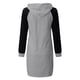 thumbnail image 5 of Mini vestido ajustado de manga larga calado de retazos con capucha para mujer Fridja  NMB1794, 5 of 7