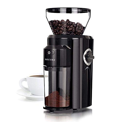 Secura Automatic Electric Conical Burr Coffee Grinder, Adjustable Cup
