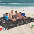 thumbnail image 5 of Dark Floral and Botanical Flower Extra Large Picnic Beach Blanket Waterproof Sand Proof Portable Outdoor Mat 60x80, 5 of 9